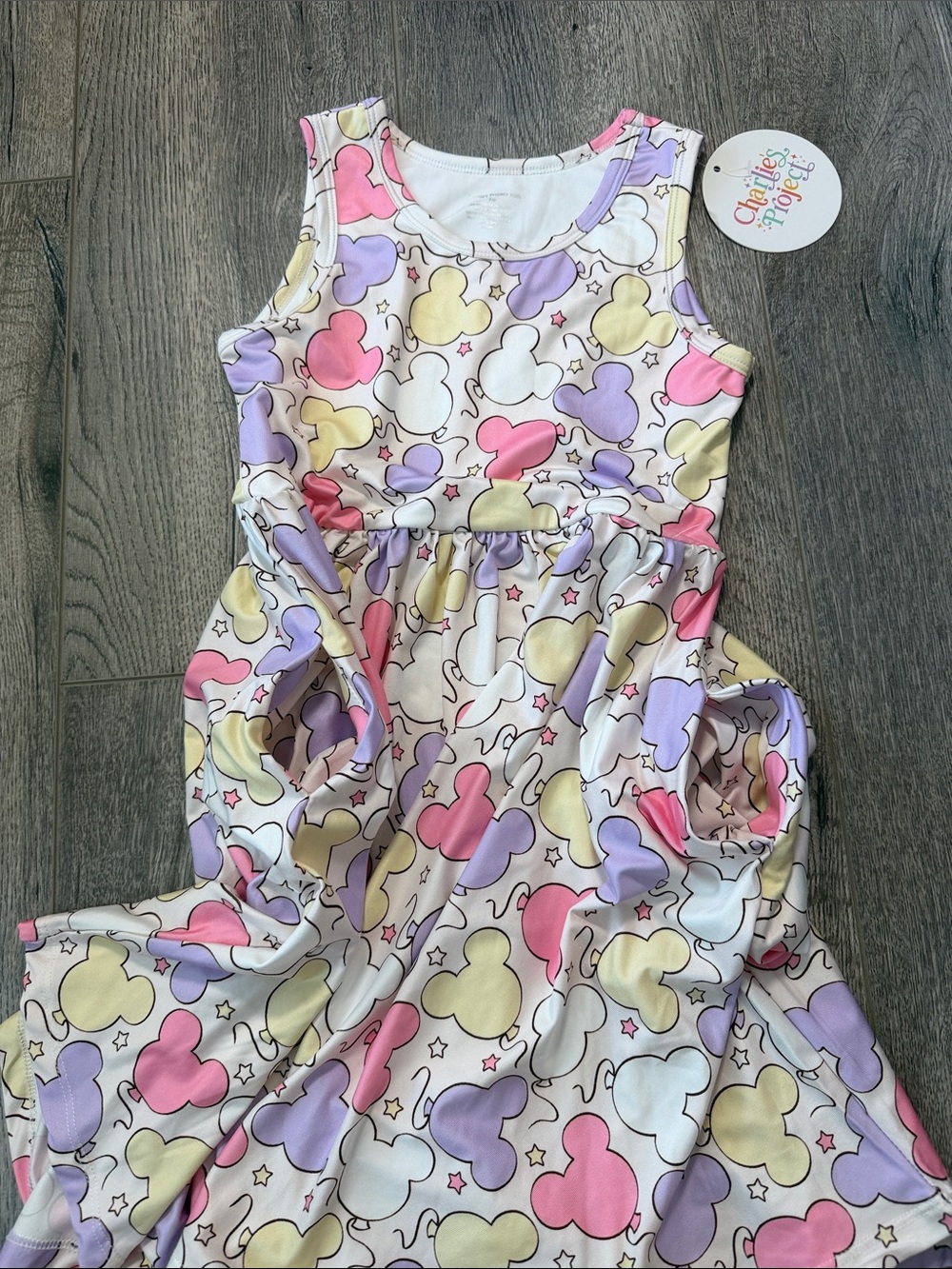 The Children's Place Pastel Heart Print Twirl Dress - Pink, Yellow, Lavender - Picture 6 of 7